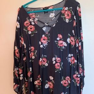 Floral peasant shirt